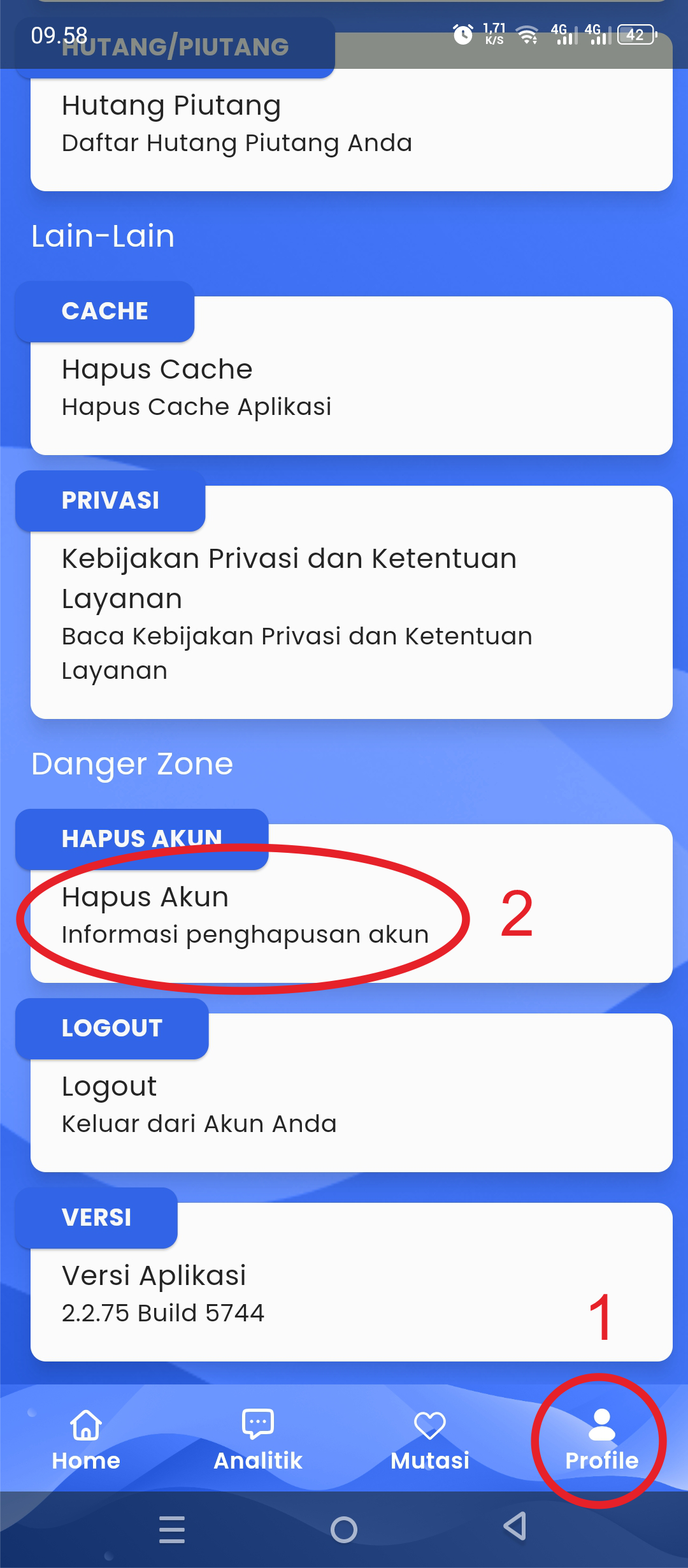 Hapus Akun 1
